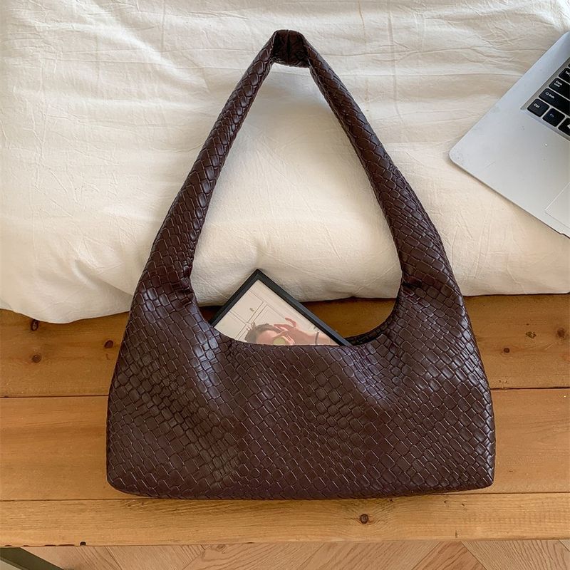 Borsa a tracolla in morbida pelle intrecciata con trama a nido d'ape per le donne, di alta qualità, per i pendolari_voghion.com