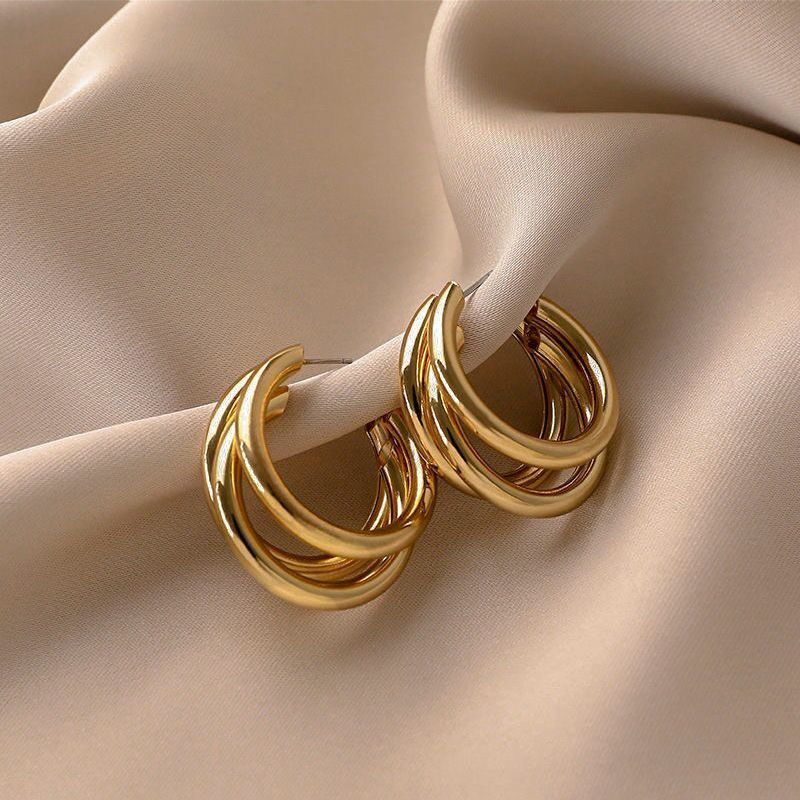 Orecchini in argento con ago esagerato e geometrico per donna, eleganti e leggeri, in metallo di alta qualità, di lusso e alla moda._voghion.com