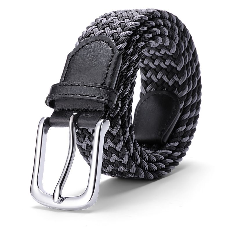 High-end Woven Casual Men's Pin Buckle Elastic Canvas Stretch Versatile Women's Waist Belt_voghion.com