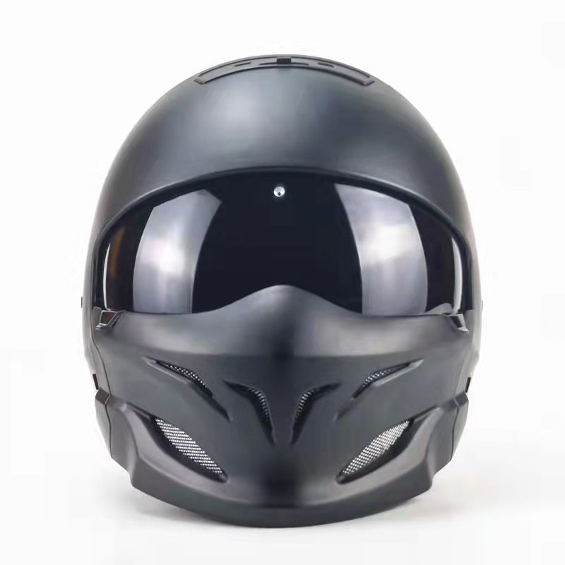 Samurai Black Scorpion Herr Kombinationshelhjälm Four Seasons Mech Battle Damage_voghion.com