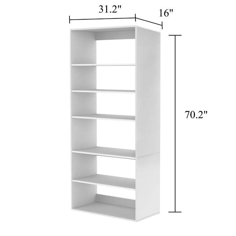 70.2"H Livelylodge Wooden Modular Closet System :Closet Organizer Modern Open Wardrobe Closet System For Bedroom&Coatroom White Finish For All Ages_voghion.com