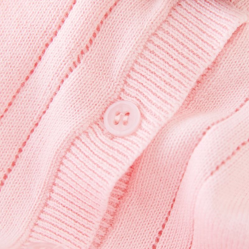 Cardigan estivo in maglia sottile per bambini, in cotone, per bambine, all'ingrosso, versione coreana, con scollo rotondo e protezione solare_voghion.com