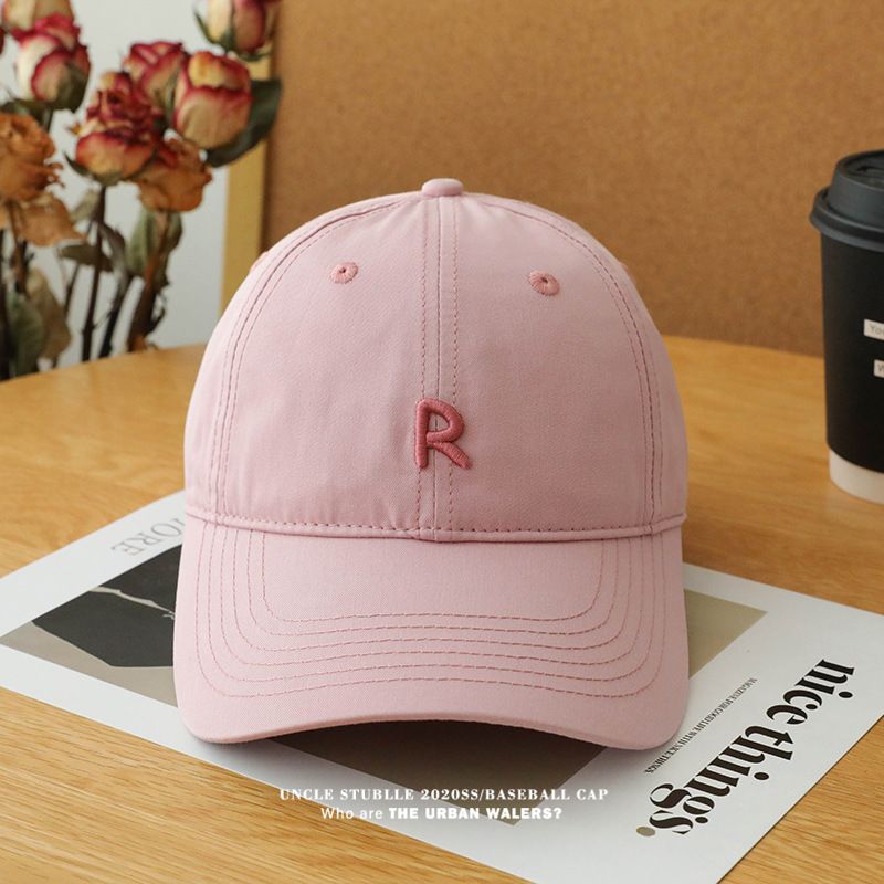 Cappellino da baseball R Label - Originale design a becco d'anatra con tesa larga e parte superiore morbida, cappello da sole con protezione UV per l'estate (cinturino regolabile)_voghion.com
