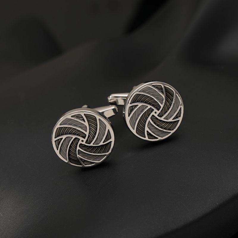 gemelli da polso rotondi alla moda da pallavolo gemelli in lega a righe bottoni da camicia francesi in metallo da uomo_voghion.com