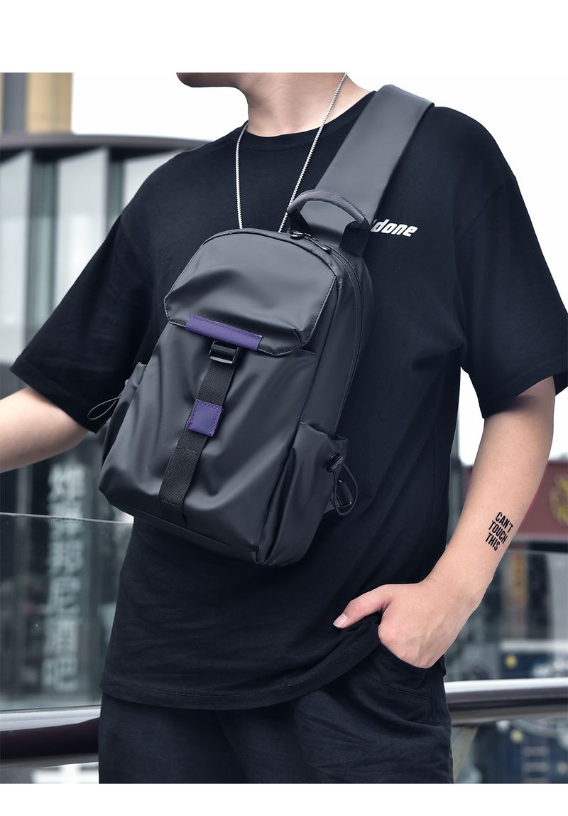 Chest Bag Men's Trend Fashion Crossbody Bag Multifunctional Waterproof Leisure Cycling Small Satchels_voghion.com