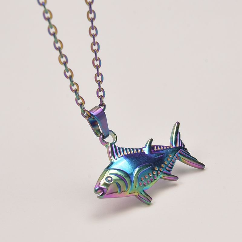 Meerestier Fisch Charm Titan Stahl Halsketten für Frauen Accessoires Korea Trend Schmuck Am Hals Halskette Halsband Party_voghion.com