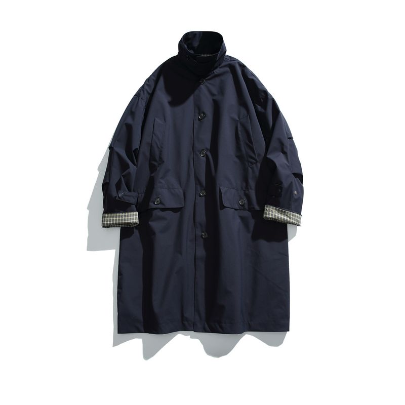 Giacca lunga da uomo, casual, da strada, da esterno, antivento, vestibilità ampia, in poliestere, moda autunnale_voghion.com
