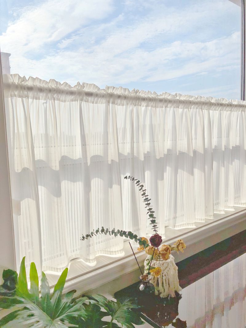 Cortinas de cor sólida com haste, tela de janela, cortina de cozinha, cortina de porta_voghion.com