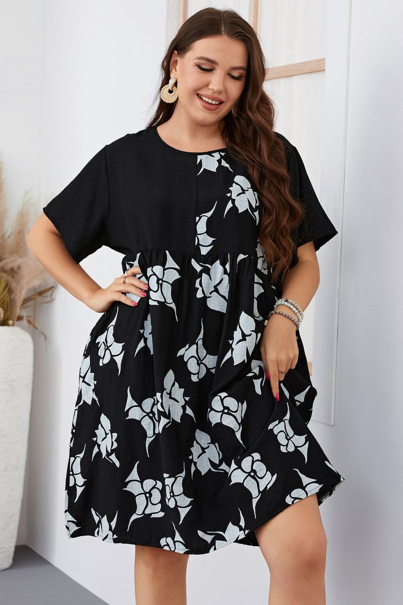 Women's temperament commuting loose plus-size dress women's clothing_voghion.com