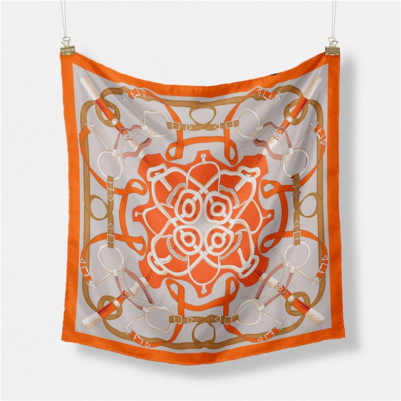 53 Small Square Belt Chain, Printed Silk New Professional Scarf, Satin Scarf_voghion.com