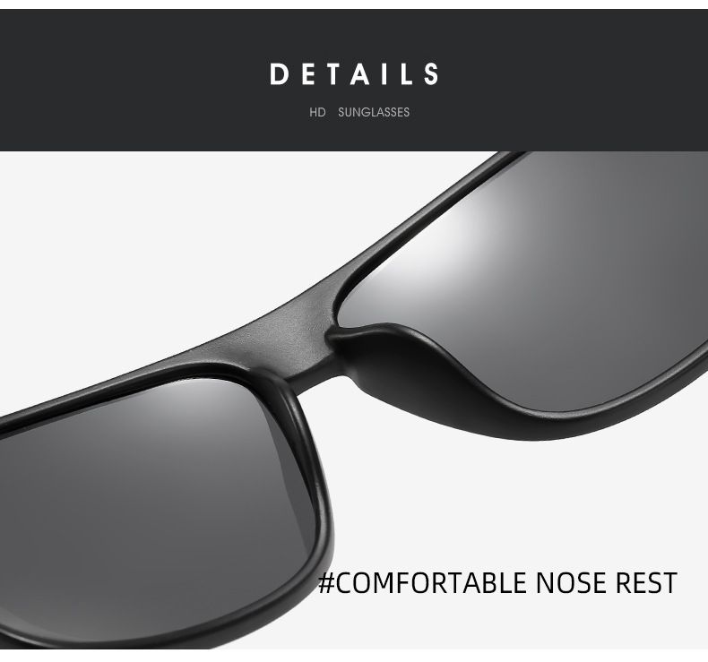 Γυαλιά ηλίου πολωμένου τετραγωνικού οδηγού για υπαίθριες αθλητικές δραστηριότητες, ανδρικά υψηλής ποιότητας Sense_voghion.com