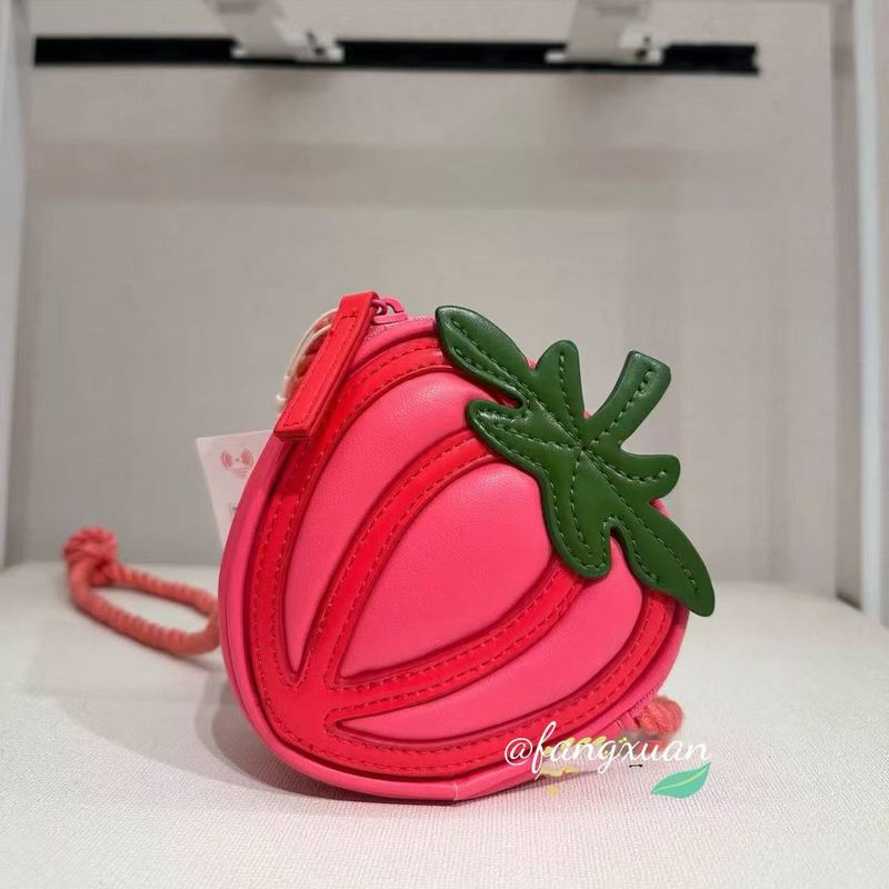 Borsa a tracolla alla moda, versatile e alla moda, con portamonete per neonati, alla fragola, nuova di zecca per bambine_voghion.com