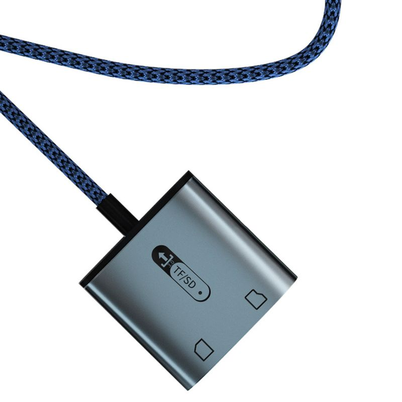 Kunjiuyou TF Plug And Play Dual Slot USB 3.0 High Speed Data Transmission 2 in 1 Camera Memory Card Reader Computer_voghion.com