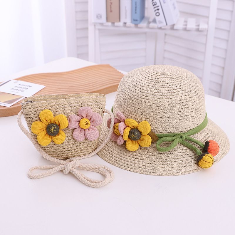 Summer Daughter's Sunscreen Sunshade Foldable Parent Child Grass Princess Beach Hat, Korean version Fisherman's Hat_voghion.com