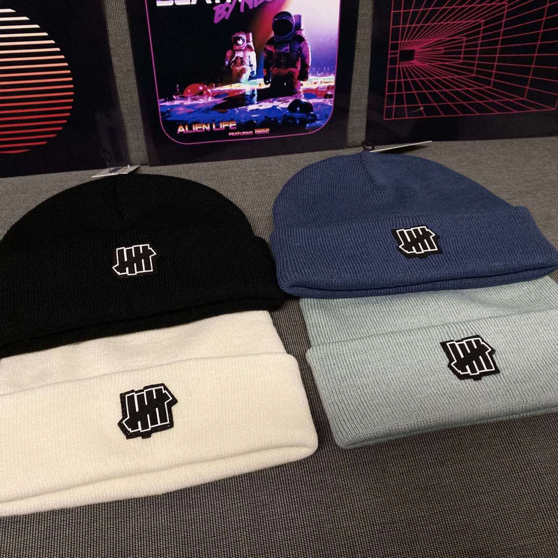 UNDEFEATED Five Bar Kalter Herbst Winter Woolen Herren und Damen Freizeit Warme Strickmütze Paar Trend_voghion.com