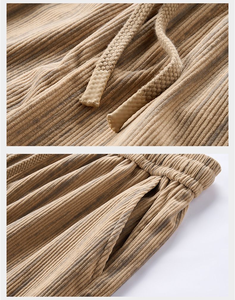 Pantaloni a gamba dritta larghi e versatili da uomo in velluto a coste americano autunno inverno 2024, stile nuovo, casual e ampio_voghion.com