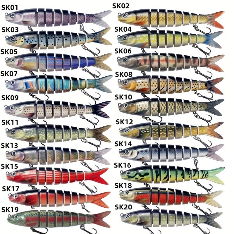 Esca artificiale multi-sezione affondante da 13,5 cm e 19 g, modello nuovo ed economico, attrezzatura da pesca_voghion.com
