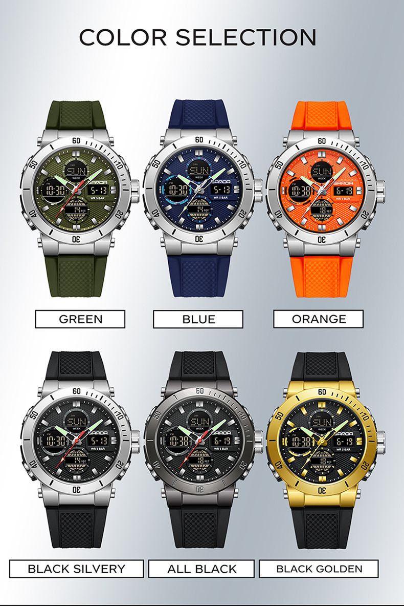 Orologio sportivo analogico digitale da uomo con display multifunzione, impermeabile e luminoso, per attività all'aperto e uso quotidiano, orologio sportivo impermeabile per esterni_voghion.com