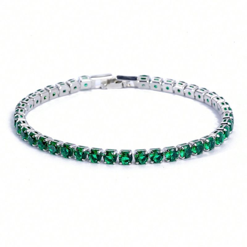 Pulseira de cobre micro incrustada 4.0 zircônia, joias de luxo leves de alta qualidade, corrente de tênis simples para mulheres_voghion.com