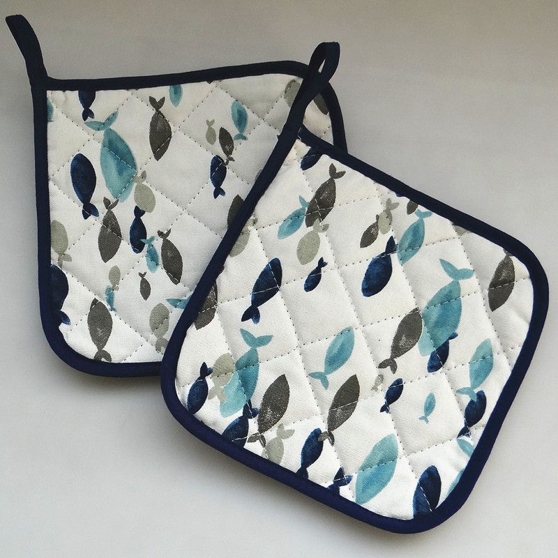Modernes, minimalistisches Ofenhandschuh- und Topflappen-Set – hitzebeständige Küchenhandschuhe mit rutschfestem Griff, geometrische Muster (16 x 26 cm)_voghion.com
