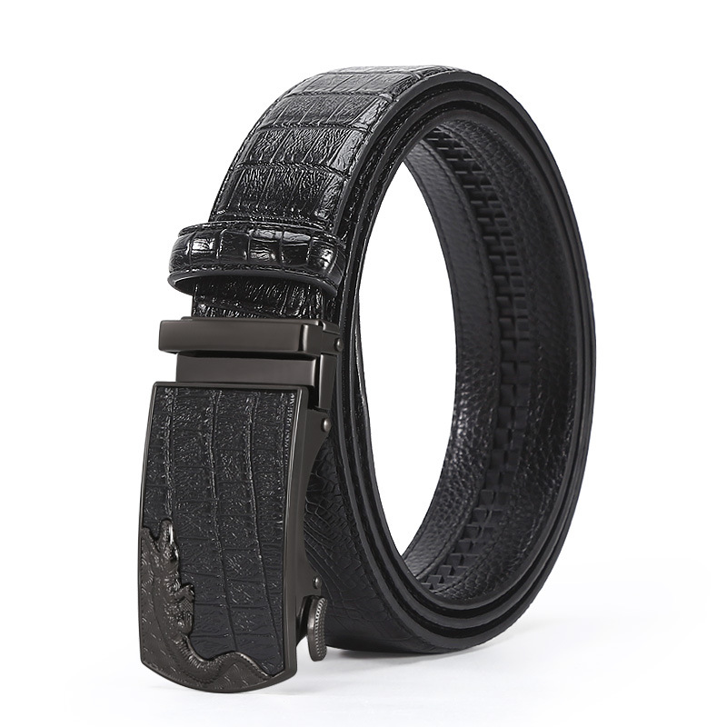 VOOTHOST Fashion Automatic Buckle Belt Men Cowhide Genuine Leather Belt Jeans Strap Men's Casual Business Belts F0016_voghion.com