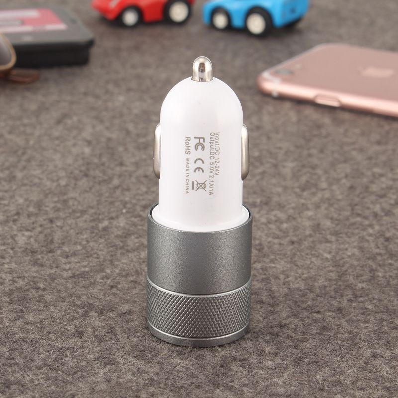 Small Steel Cannon Metal Dual USB Aluminum Alloy Charging 2.1A Tablet Smartphone Car Charger_voghion.com