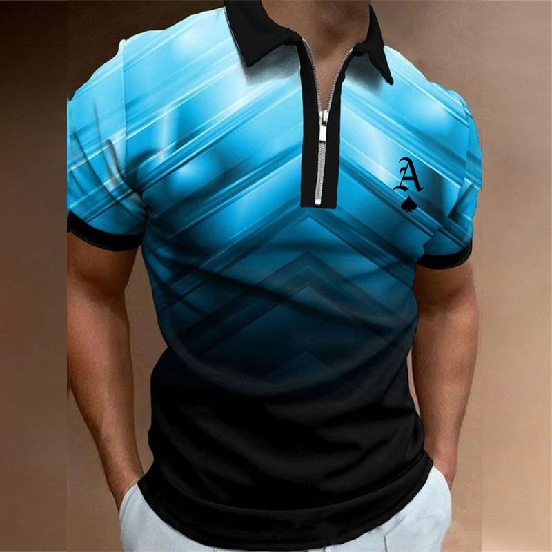 Herren 3D Rundhals T-Shirt Blazer Poloshirt Übergröße Strand Kurzarm_voghion.com