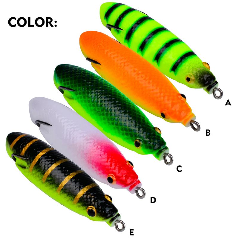 17g Soft Simulation Lure 9.5cm Modifiable Snakehead Fish Long Casting Floating Cicada Pupa Frog Bait_voghion.com