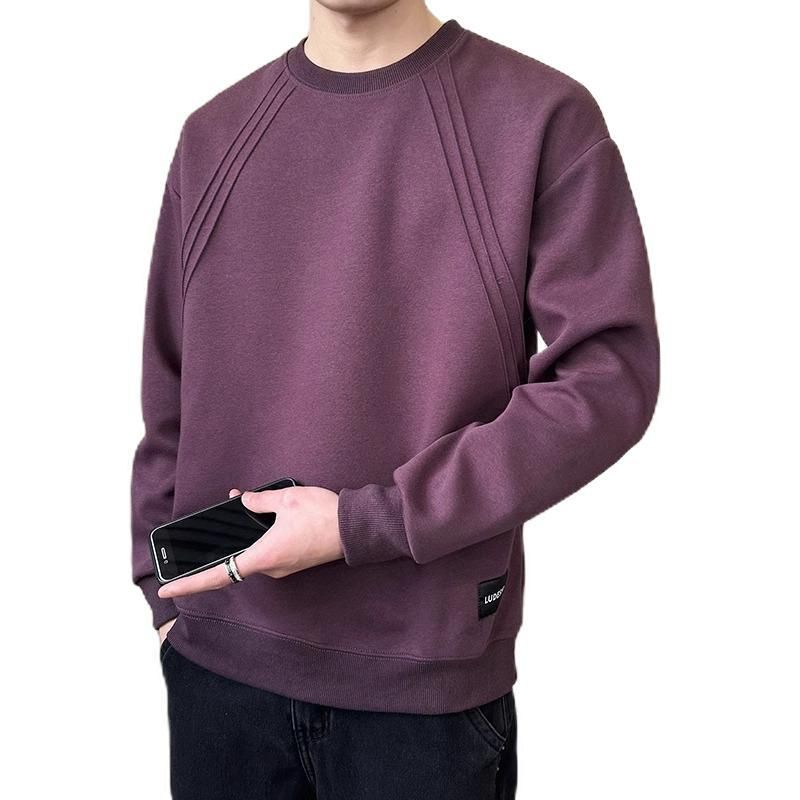 Nuova felpa con cappuccio girocollo fresca e alla moda per uomo con linee di personalità primaverili e autunnali, nuovo top versatile dalla vestibilità slim_voghion.com