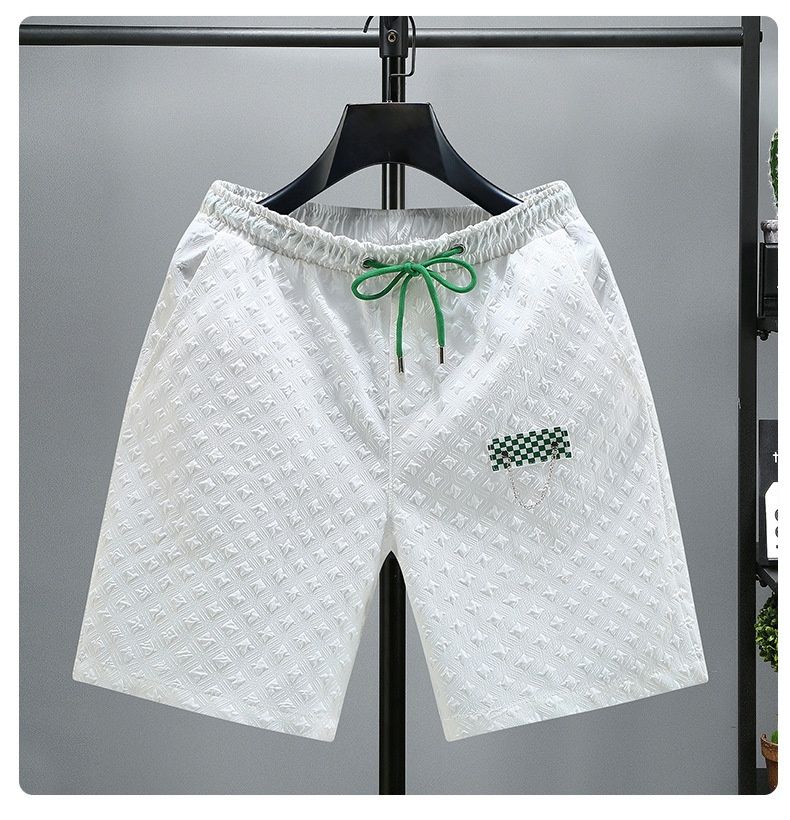 2024 New Summer Shorts Sports and Casual Couples Knitted Capris Men's Loose Large Beach Pants_voghion.com