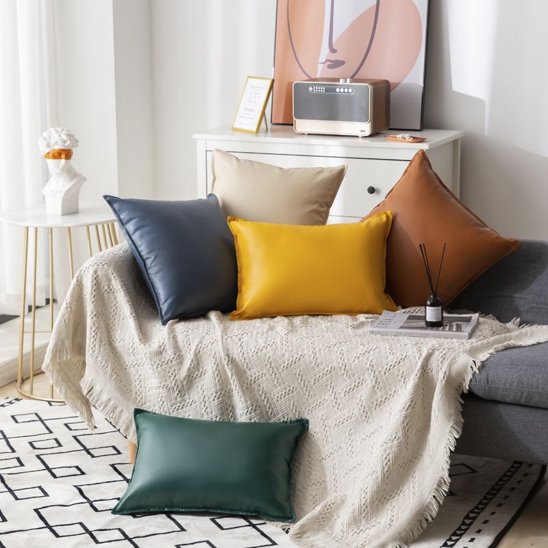 Fodera per cuscino in pelle PU, per auto e divano, moderna, per la decorazione della casa, senza imbottitura_voghion.com