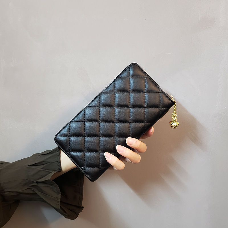 Ins Neue Stil Gesteppte Lange frauen Kleine Brieftasche Geldbörse Telefon Kupplung Karte Halter Mode_voghion.com