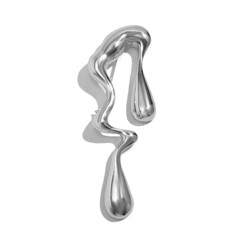 Kovová nepravidelná brož s kapkou vody, ženská, léto 2025, trendy osobnost, nikový design, smysl pro internet, temperament celebrit, pin_voghion.com