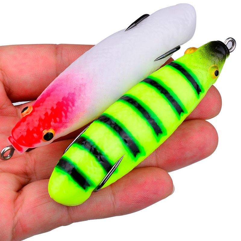 17g Soft Simulation Lure 9.5cm Modifiable Snakehead Fish Long Casting Floating Cicada Pupa Frog Bait_voghion.com