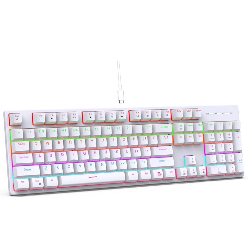 Tastiera meccanica reale RGB Game Green Axis antipolvere impermeabile 104 tasti tastiera in metallo competitiva_voghion.com