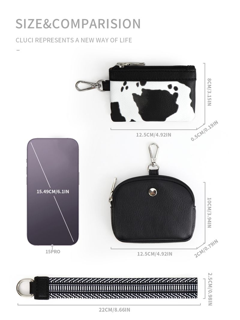 Damen Mini Zipper Wristlet Keychain Portemonnaie Duebel Pocket Wristlet Portable Portemonnaie Coin Portemonnaie Mini Women Coin Bag_voghion.com