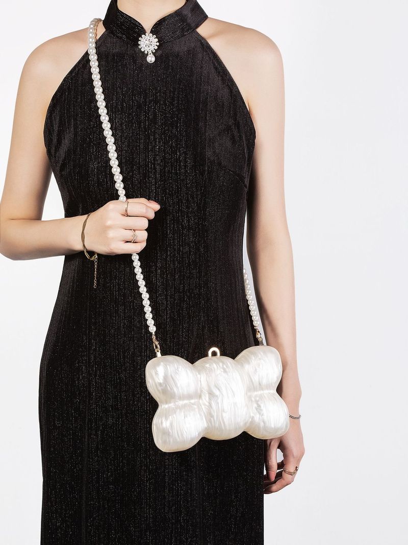 Borsa a mano da donna, borsa a tracolla diagonale, borsa a conchiglia in acrilico dalla forma speciale, pochette da sposa e da cena_voghion.com