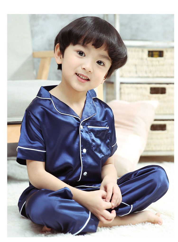 Roupas de bebê para meninas pijamas primavera seda gelo conjunto de homewear infantil pijamas para meninos adolescentes_voghion.com