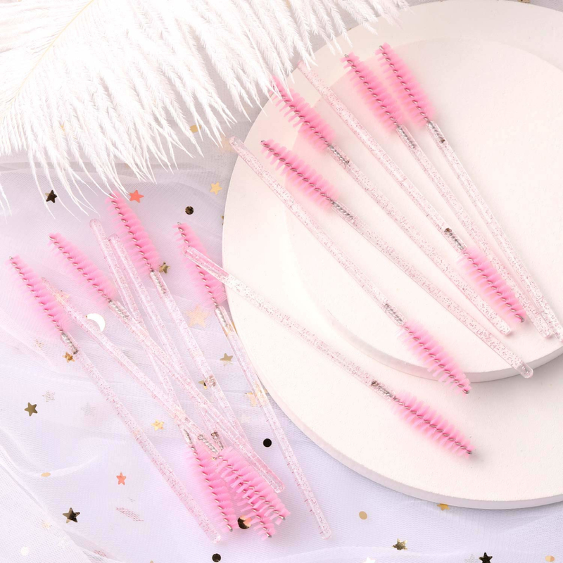 50 Stück Wimpern-Einweg-Augen-Wimpernbürstenspule mit schwarzem Stock, die zum Verlängern von Wimpern, Augenbrauen und Make-up verwendet wird_voghion.com
