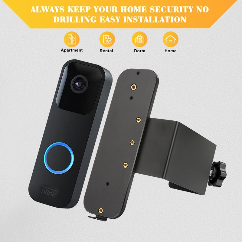 Home Furniture private model Blink doorbell bracket punch free anti theft fixed door clamp metal bracket_voghion.com