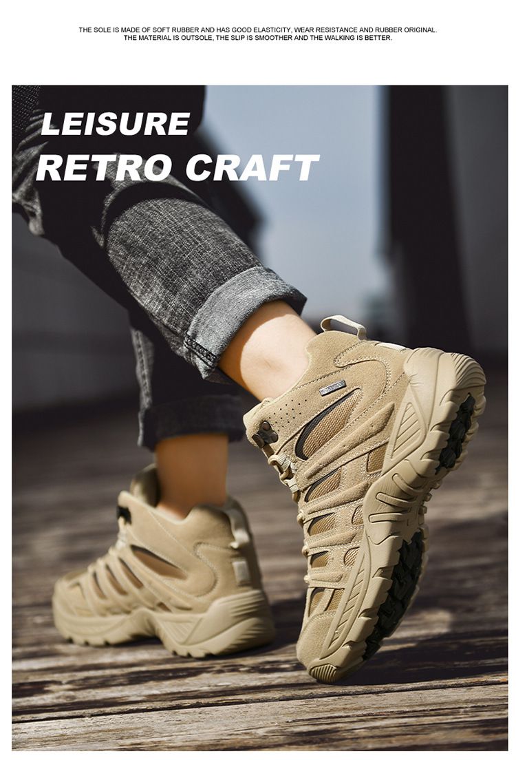 Bottes militaires tactiques pour hommes – Chaussures de randonnée légères et durables pour terrains extrêmes, entraînement et camping – Tailles 40 à 47. Chaussures grande taille_voghion.com