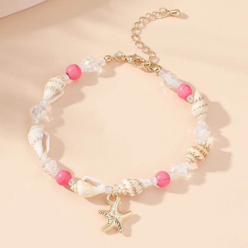 New Versatile Beach Starfish Shell Conch Fresh Style Temperament Rice Bead Bracelet For Women_voghion.com