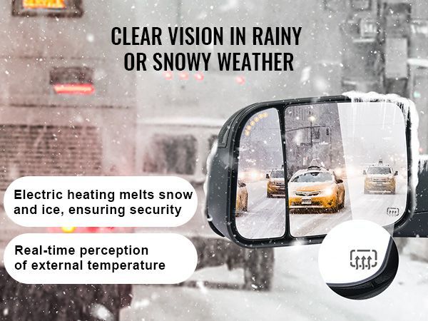 VEVOR Towing Mirrors Fit For 2009-2018 Dodge Ram 1500, 2010-2018 Ram 2500 3500, Ram Classic 2019-2023 Power Heated With Signal Light & Puddle Light, Manual Controlling Flipping Folding, Black_voghion.com