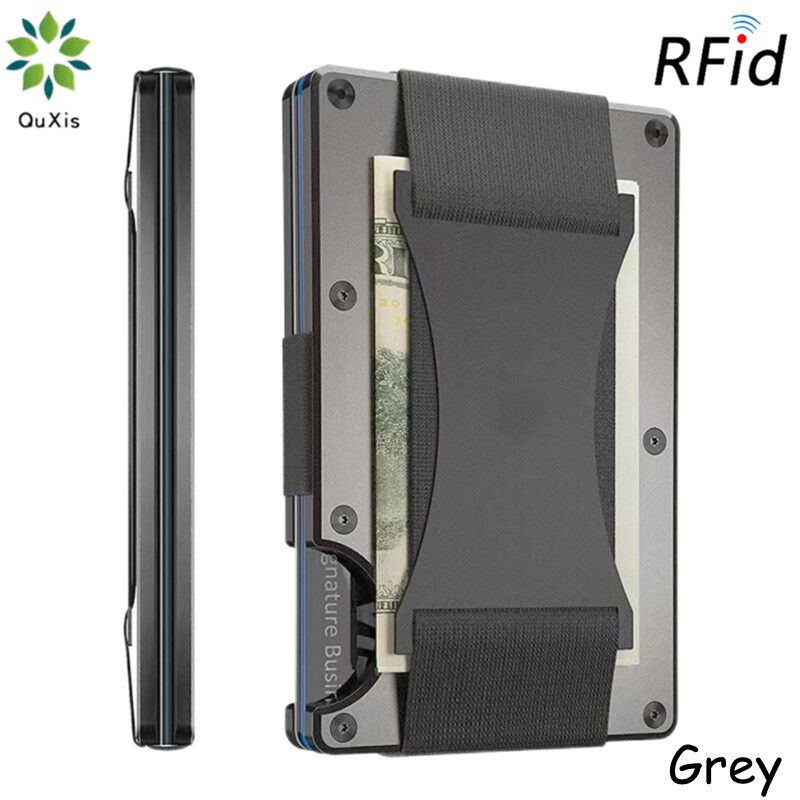 Kartenhalter Geldbörse Brieftaschen Metall Kartentasche Kohlefaser Brieftasche Brieftasche RFID Anti-Diebstahl-Bürste Blocking-Technologie_voghion.com