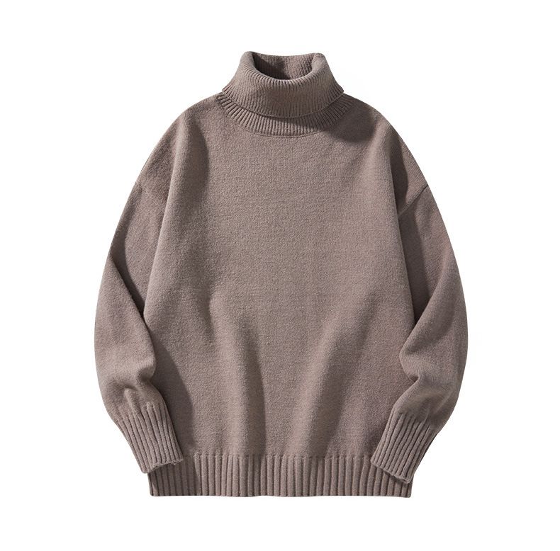 Herren-Strickpullover mit Stehkragen – einfarbig, dicker, warmer Pullover für Herbst und Winter_voghion.com