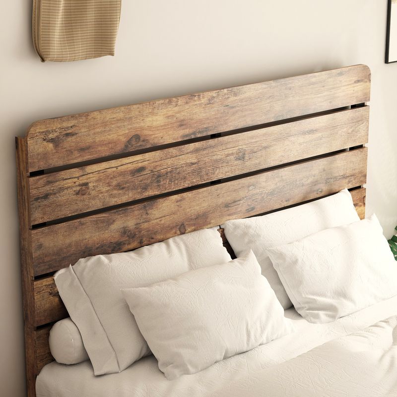 Bed Frame Queen Size, Wood Platform Bed Frame , Noise Free,No Box Spring Needed And Easy Assembly Tool,Large Under Bed Storage,Dark Brown_voghion.com