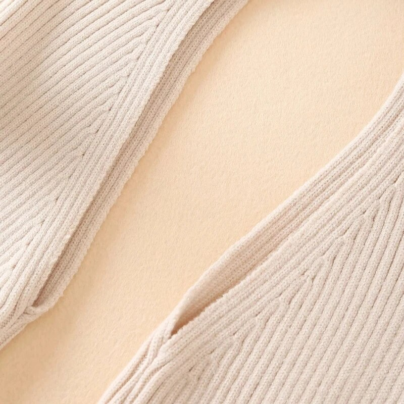 Maglione lavorato a maglia a maniche lunghe a collo alto da donna Casual Pullover dal design chic femme High Street Lady Top SW886_voghion.com