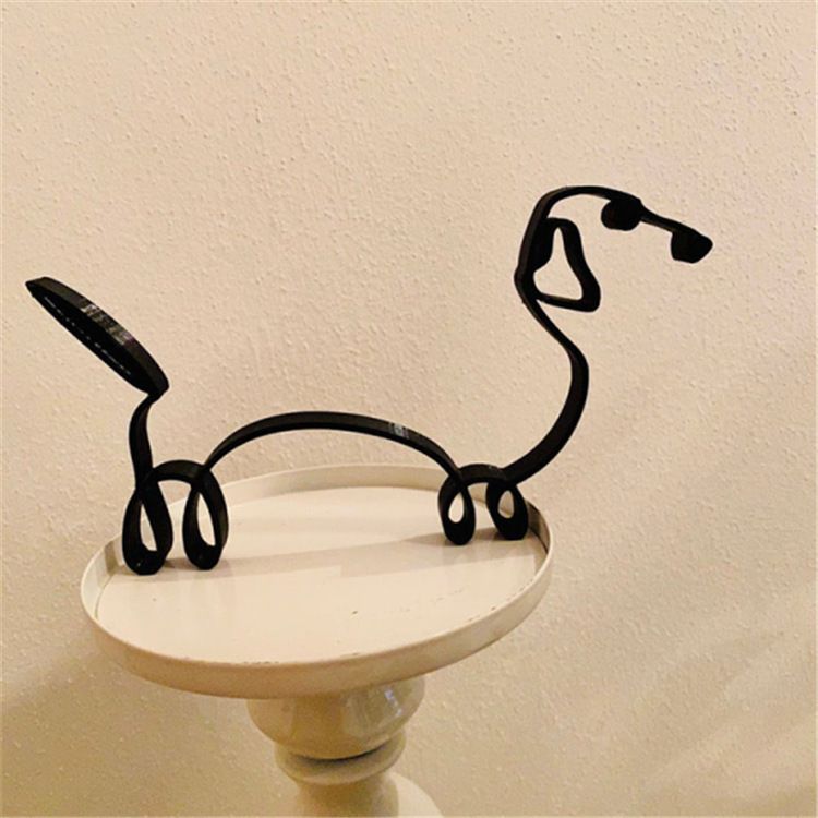 Păpușă Pomeraniană stație independentă MinimalistArtsculpture câine artă minimalistă sculptură animală ornamente_voghion.com