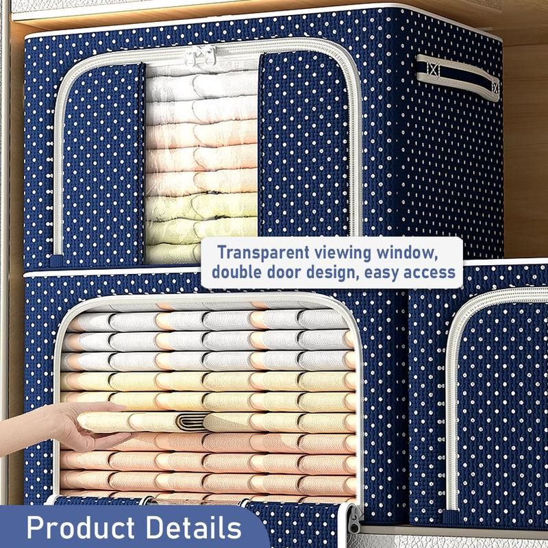 SimHome 24L/66L/100L Foldable Storage Box Clothes Storage Bins With Lids Waterproof Storage Organizer With Steel Frame Kotak Simpanan_voghion.com