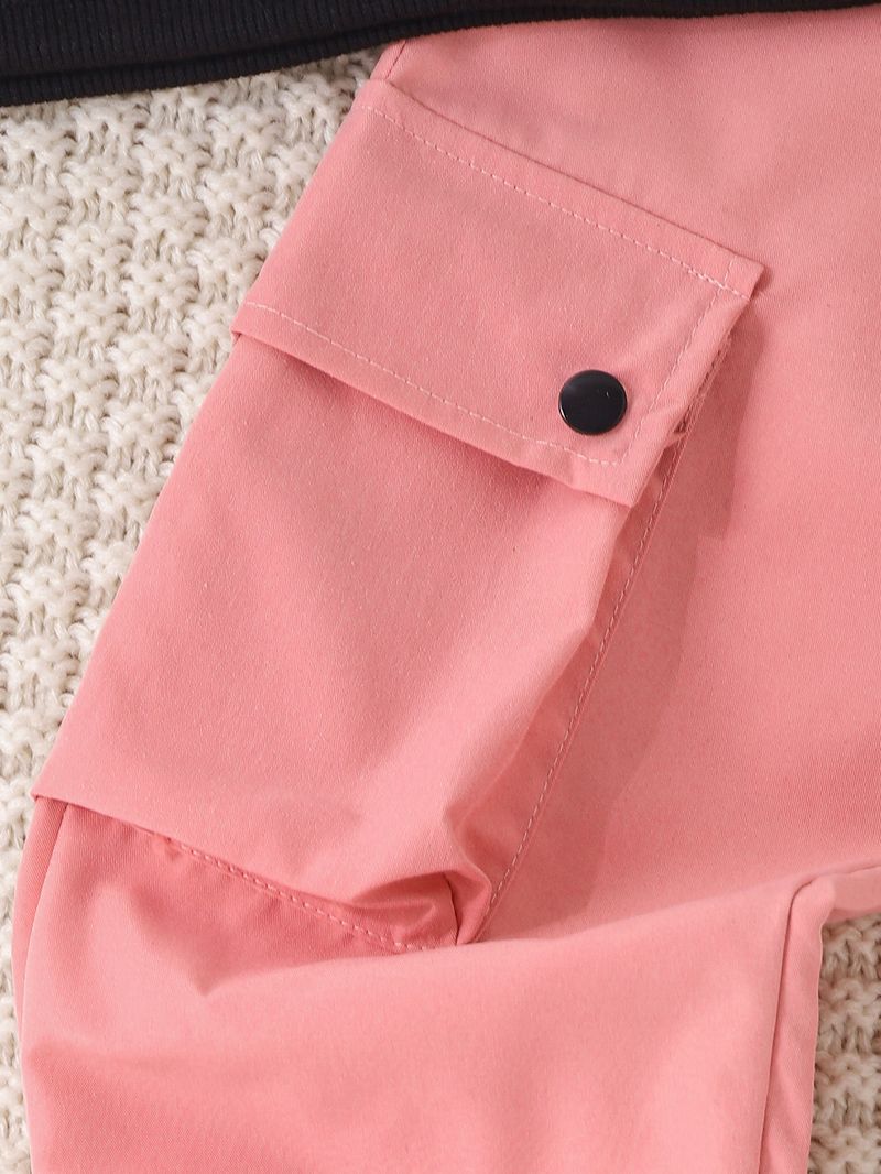 Kinderkleidung Kinderanzug Herbst- und Wintermode für Mädchen mit Schmetterlingspatch, Oberteil, Overall, Hose, zweiteiliger Anzug_voghion.com